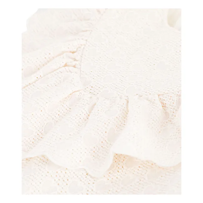 Robe Broderie Anglaise Cœurs Coton Bio | Blanc