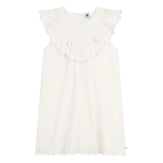 Robe Broderie Anglaise Cœurs Coton Bio | Blanc