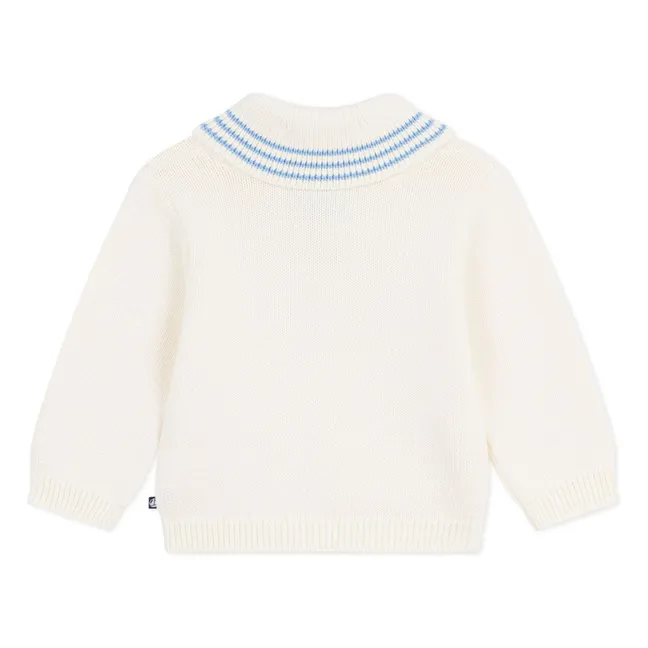 Pull Col Châle Coton Bio | Ecru