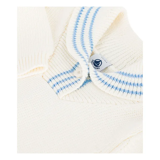 Pull Col Châle Coton Bio | Ecru