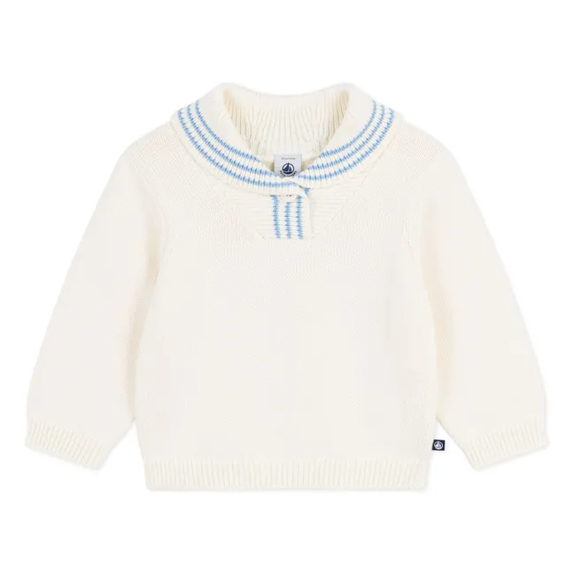 Pullover mit Schalkragen aus Bio-Baumwolle | Seidenfarben