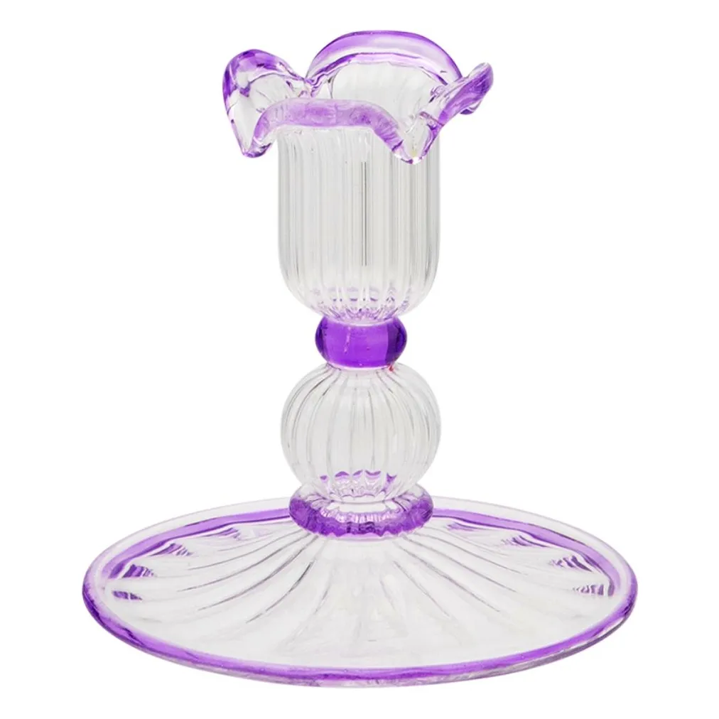 Anna + Nina Purple Jane Glass Candlestick
