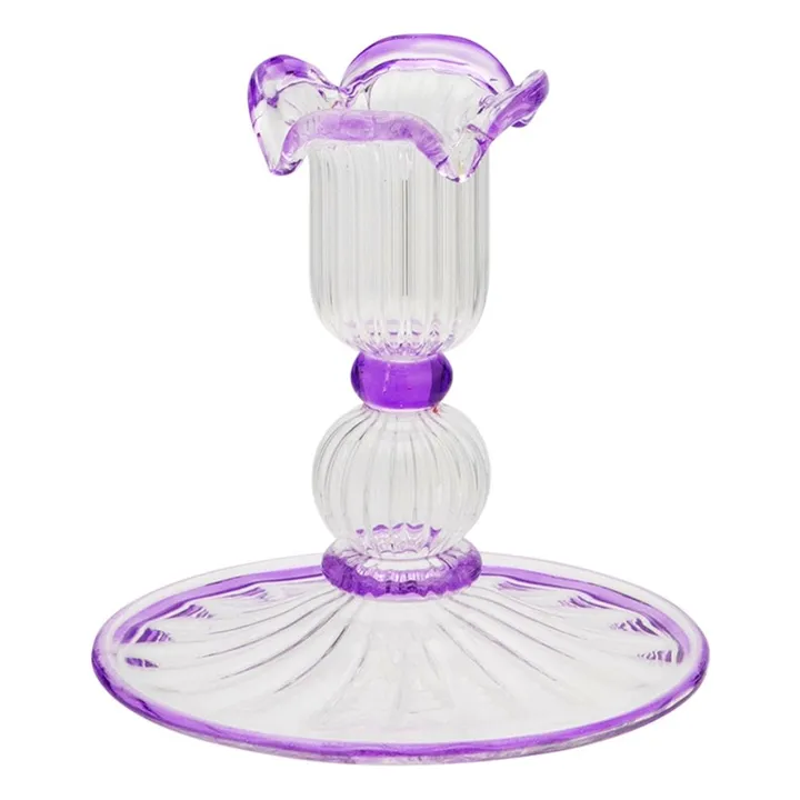 Bougeoir Jane en verre | Violet- Image produit n°0