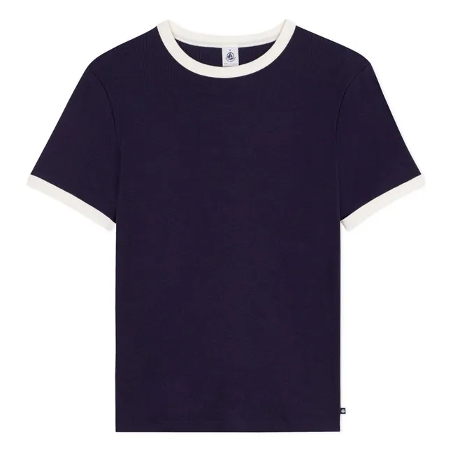Camiseta Iconic Ribbed | Azul Marino