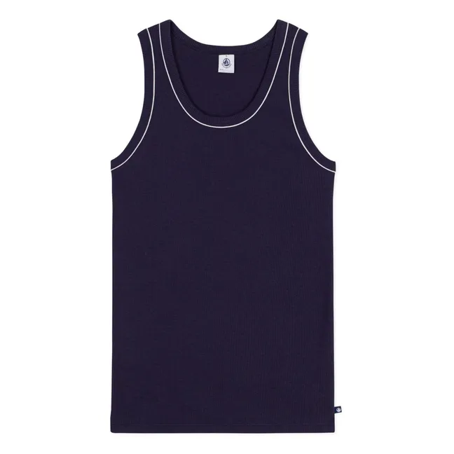 Ribbed Tank Top | Navy blue