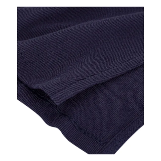 Robe Débardeur Côtelée Unie | Bleu marine