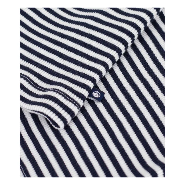 Striped Rib Tank Top | Navy blue