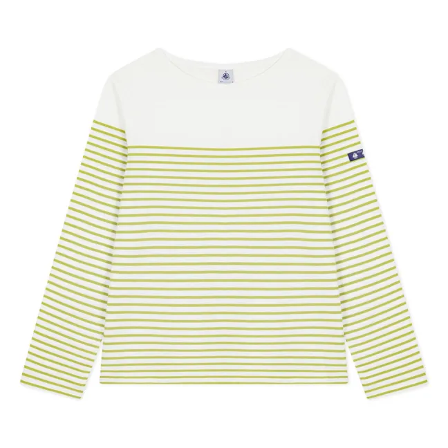 Marinière Petit Bateau | Verde amarillo