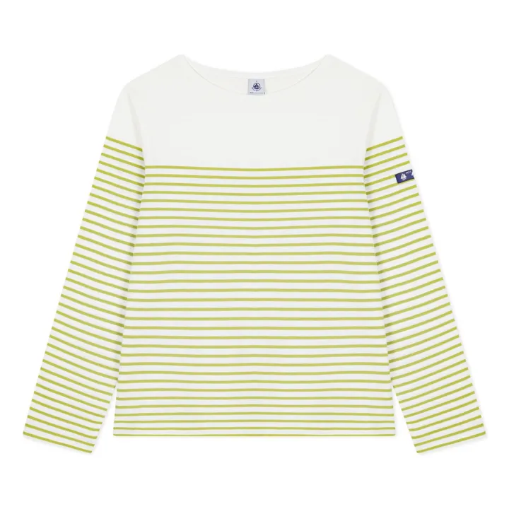 Marinière Petit Bateau | Verde amarillo- Imagen del producto n°0