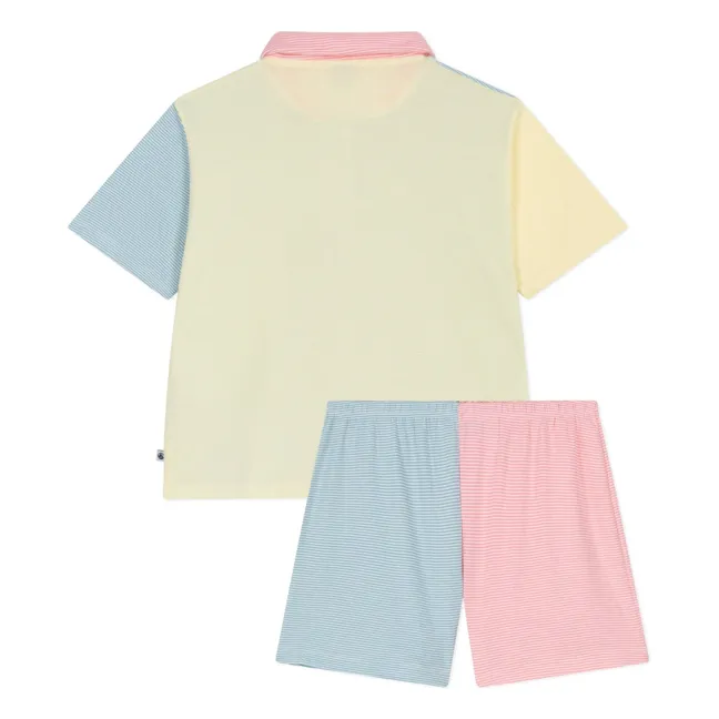 Colorblock Striped Short Pyjamas | Green