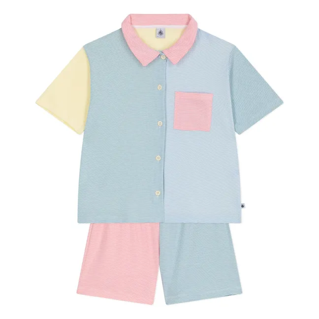 Pyjama Short Colorblock Rayé | Vert