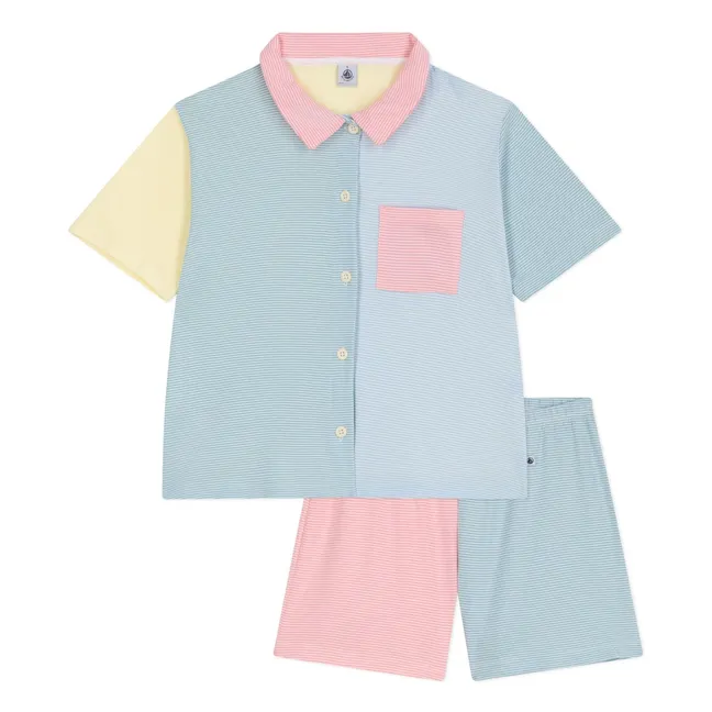 Colorblock Striped Short Pyjamas | Green