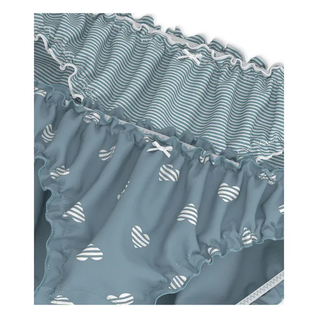 Set of 2 Striped Frilly Cotton Cio Briefs | Grey blue