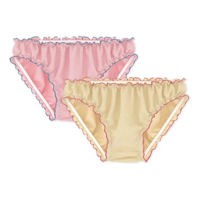Set of 2 Froufrou Organic Cotton Panties | Yellow