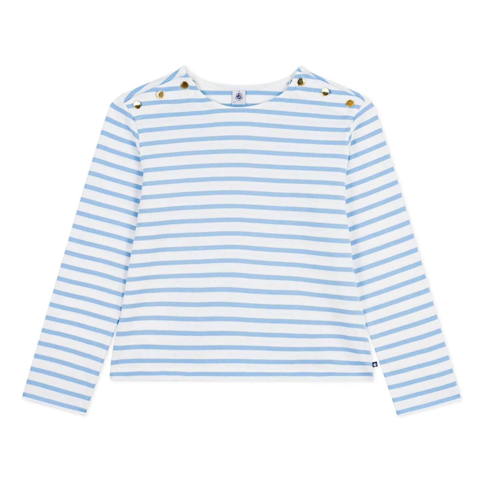 Petit Bateau Women's Blue Marinière Buttons Bells