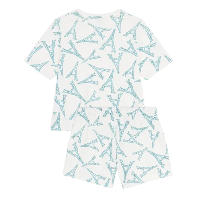 Pijama Corto Torre Eiffel | Blanco