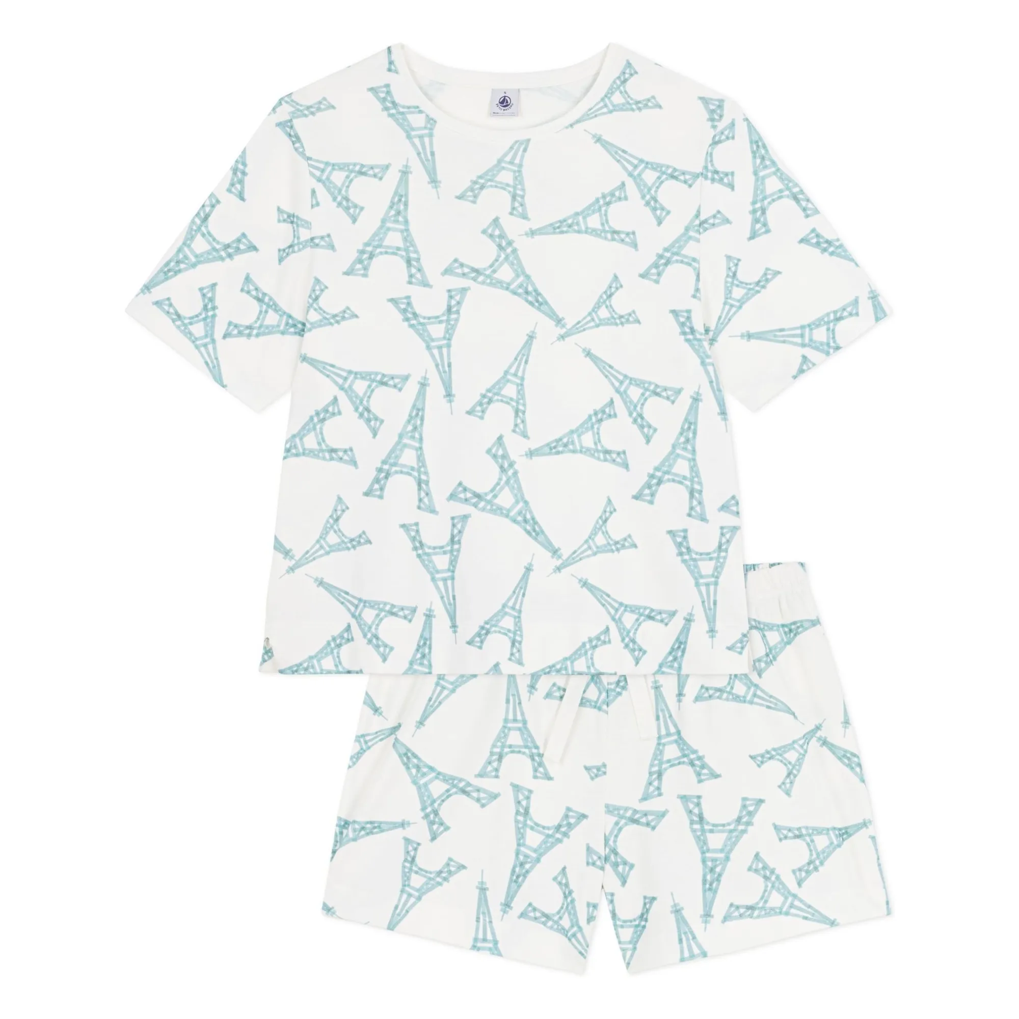 Pyjama Short Tour Eiffel | Blanc- Image produit n°0