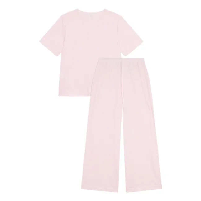 Pijama de rayas de algodón ecológico | Rosa