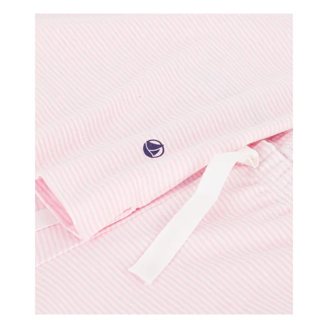 Pijama de rayas de algodón ecológico | Rosa