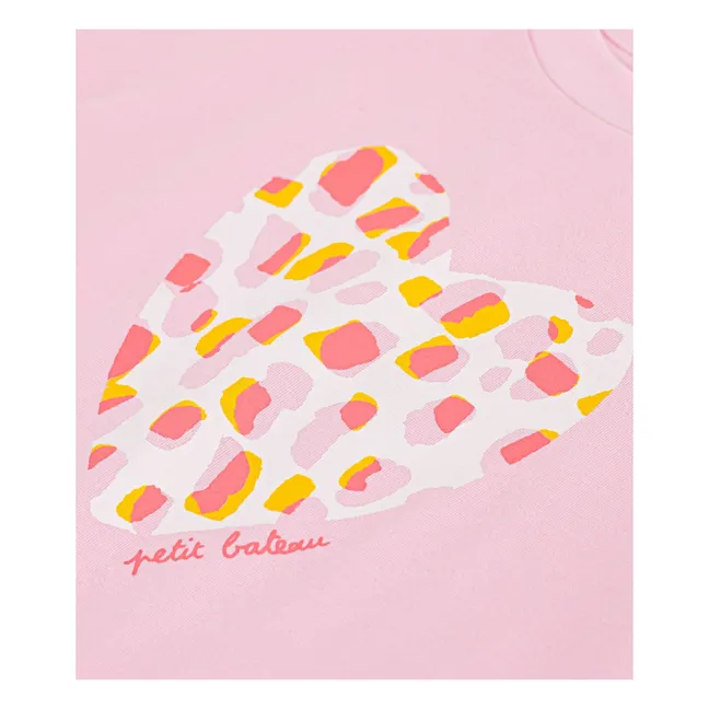 T-shirt Cœur Coton Bio | Rose