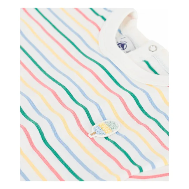 T-shirt Rayé Glace | Blanc