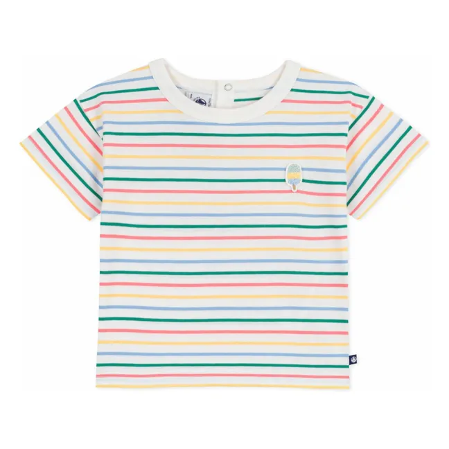 T-shirt Rayé Glace | Blanc