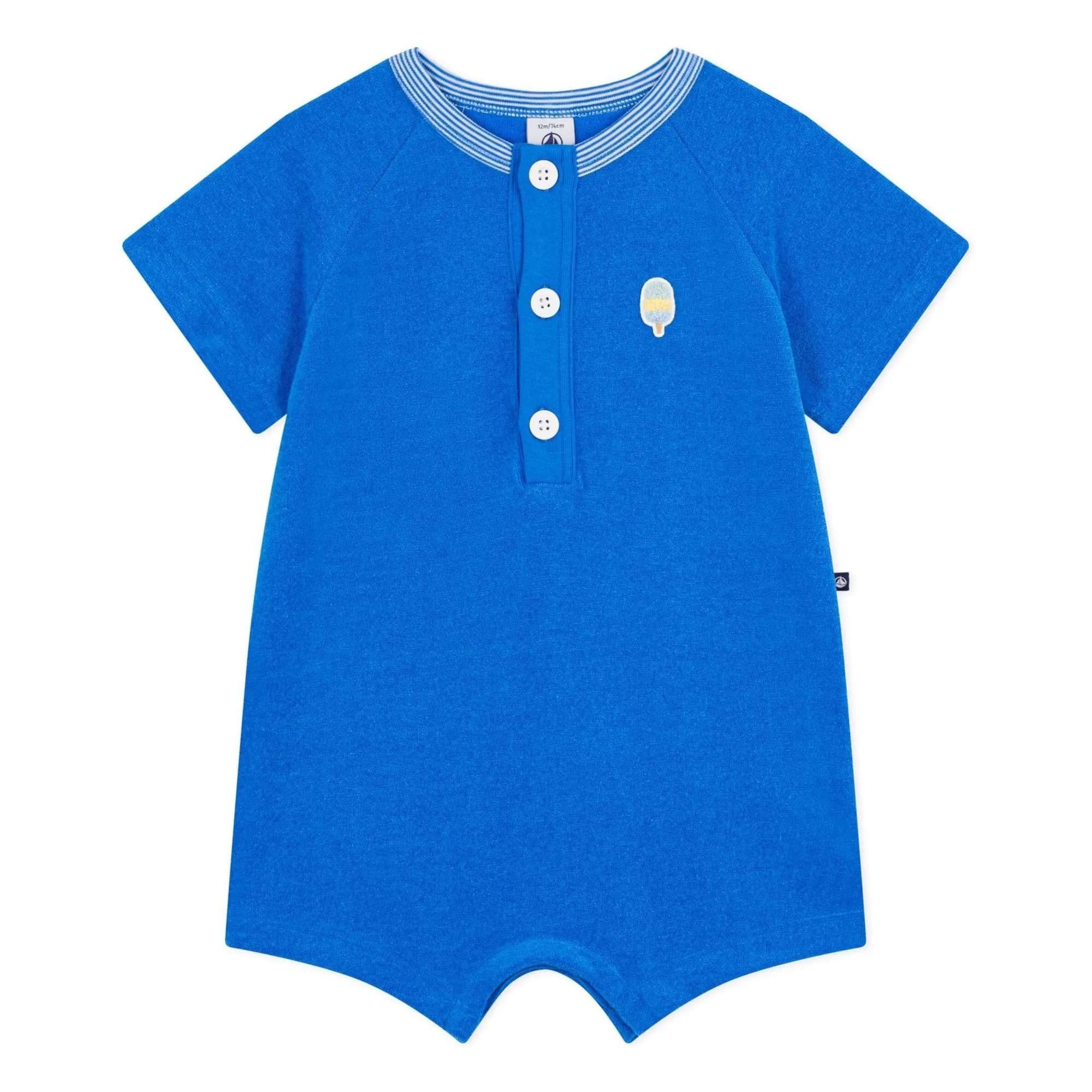 Petit Bateau Boys Royal Blue Combishort Unie Eponge