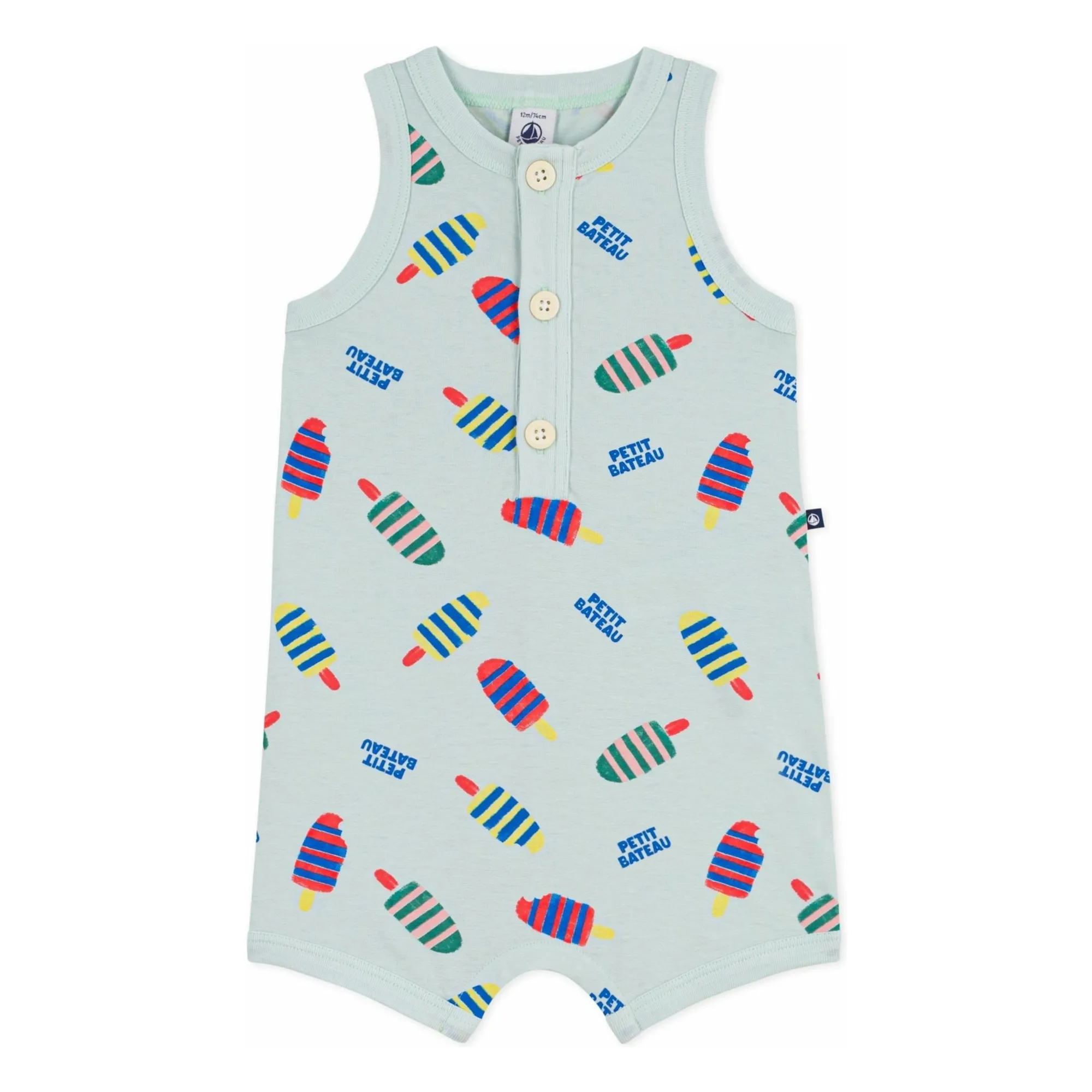 Petit Bateau Boys Turquoise Combishort Glaces