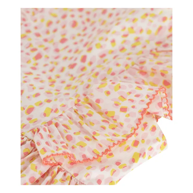 Robe Tachetée Popeline Coton Bio | Corail