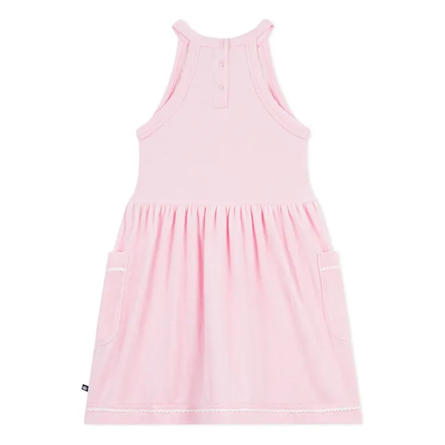 Plain Towelling Dress | Pink