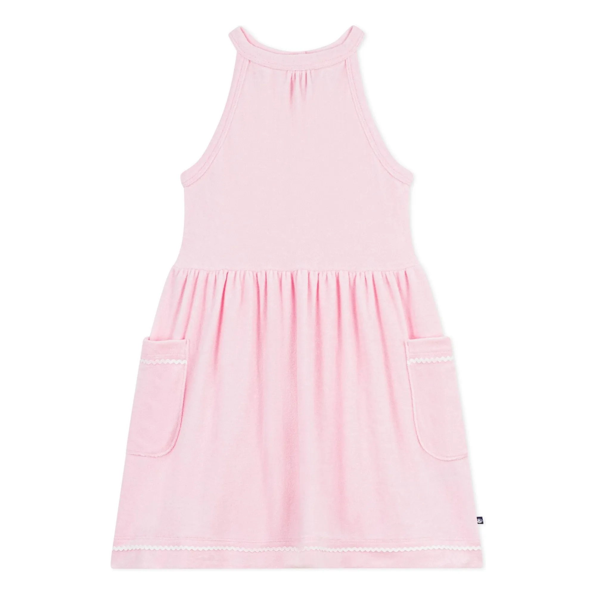 Petit Bateau Girls Pink Plain Towelling Dress