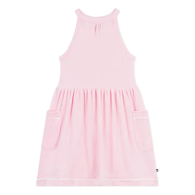 Plain Towelling Dress | Pink