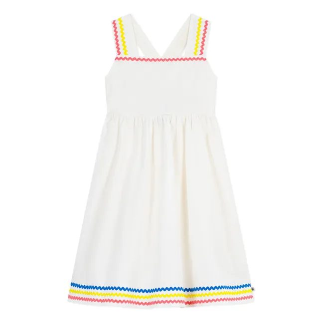 Robe à Bretelles Popeline Coton Bio | Blanc