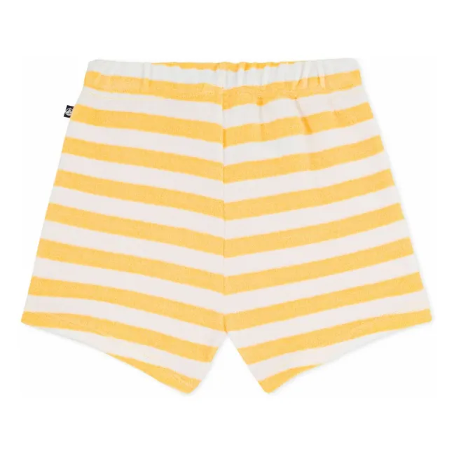 Pantaloncini in spugna a righe | Giallo