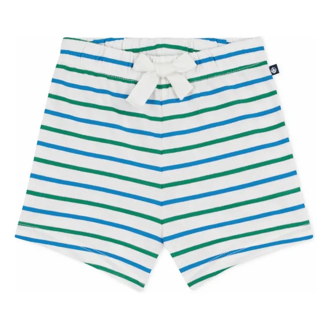 Pantalón corto polar a rayas | Blanco