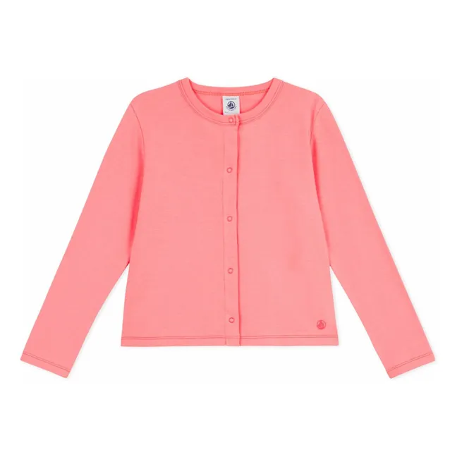 Organic cotton cardigan | Coral