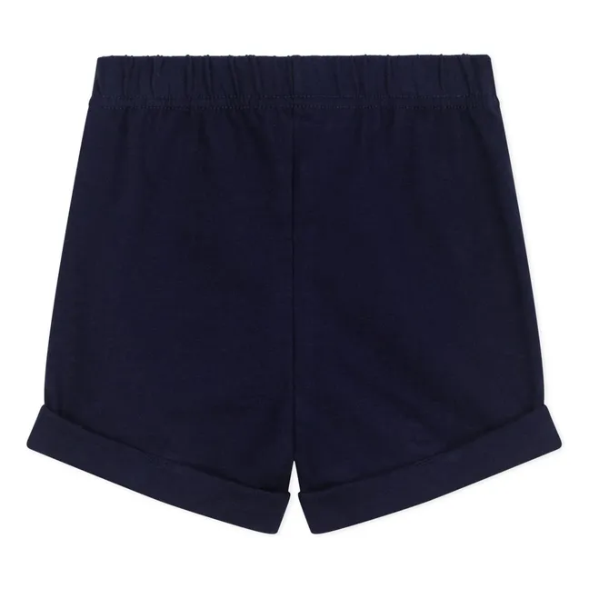 Pantalones cortos de forro polar de algodón ecológico | Azul Noche
