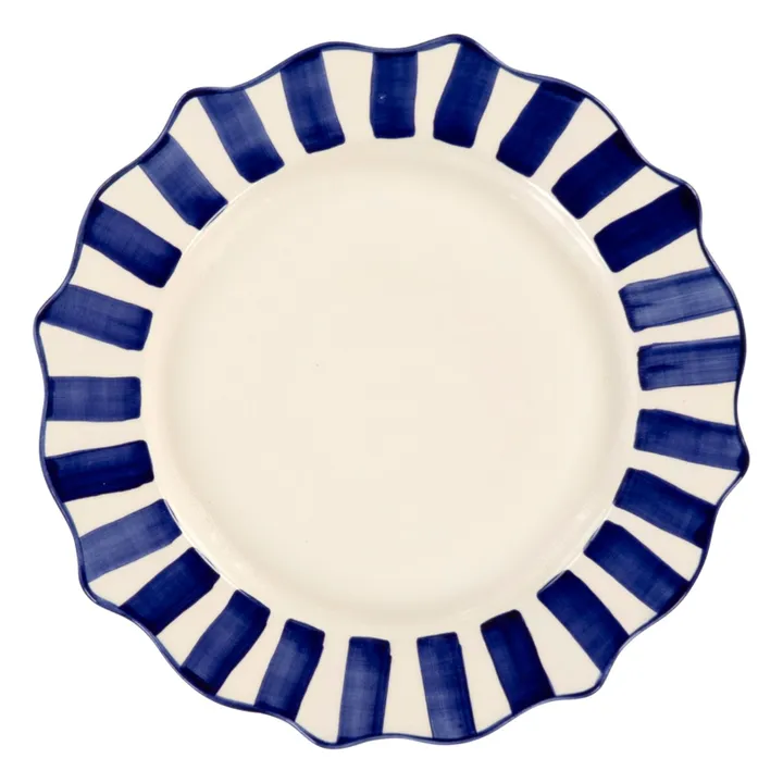 Assiette rayée - 27cm | Bleu- Image produit n°0