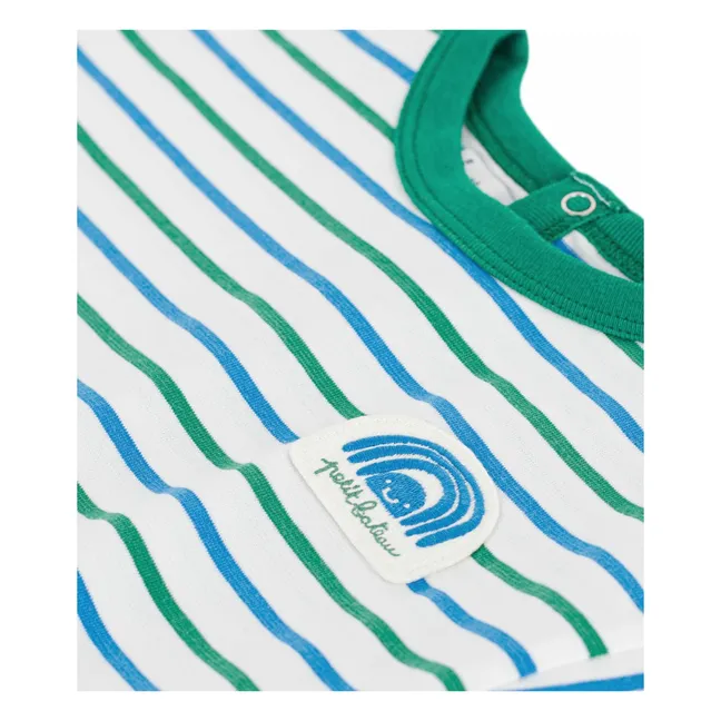 T-shirt Rayé Ecusson | Blanc