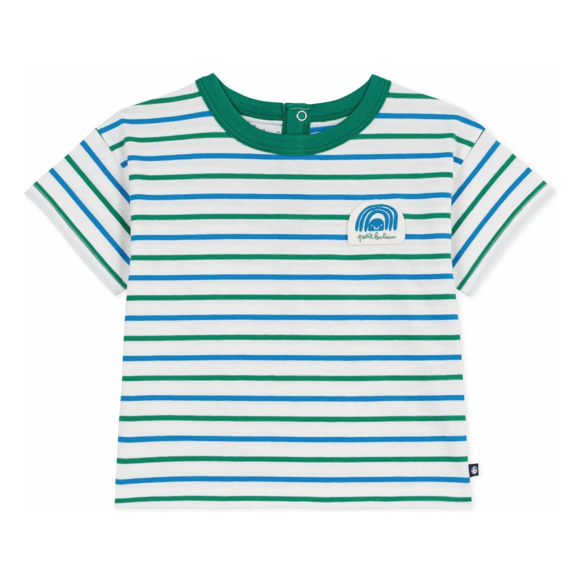 Petit Bateau Boys White Striped T-Shirt