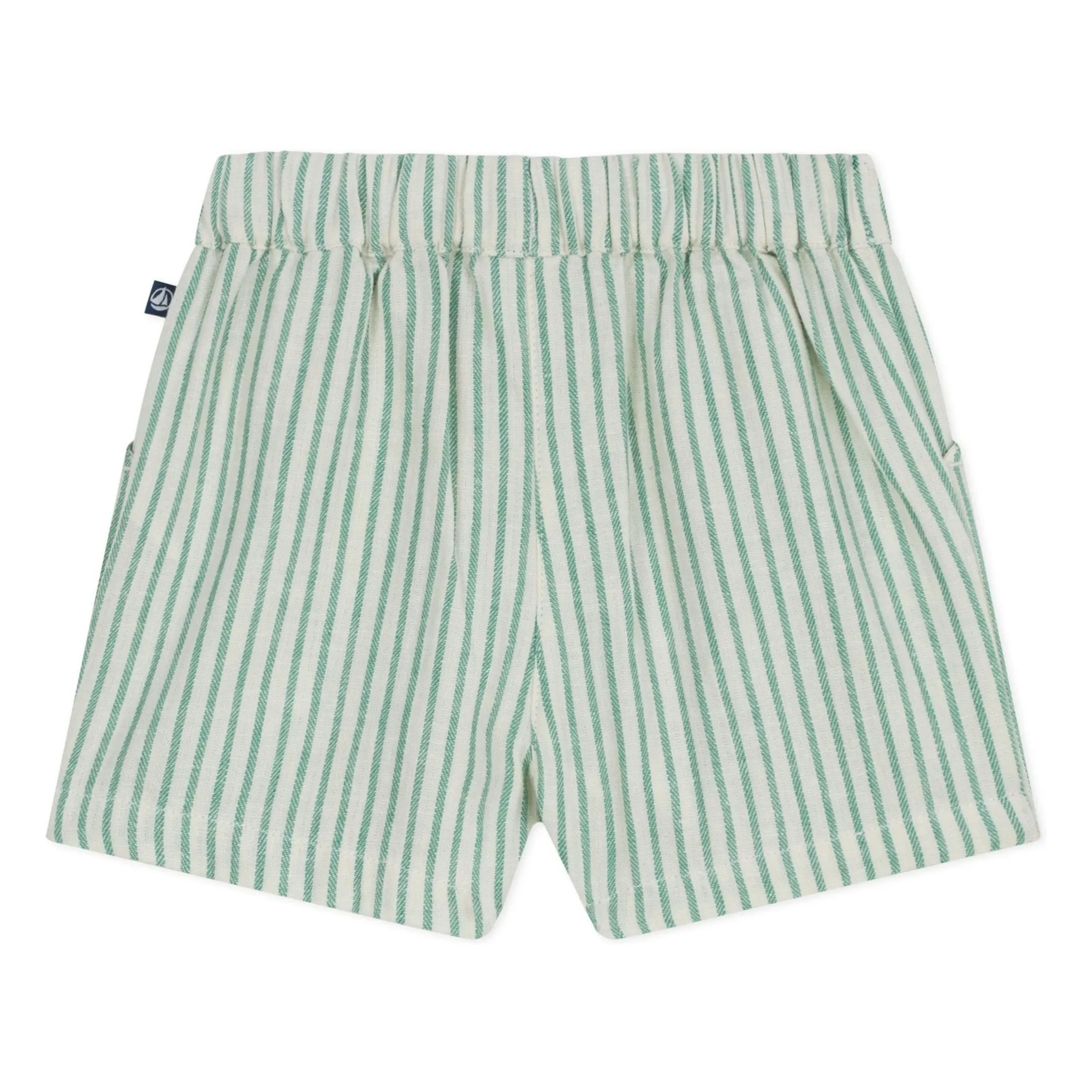 Short Rayé Lin | Vert- Image produit n°2