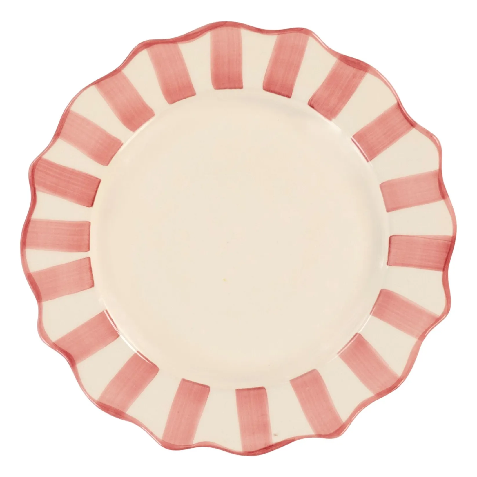 Assiette rayée - 27cm | Rose- Image produit n°0