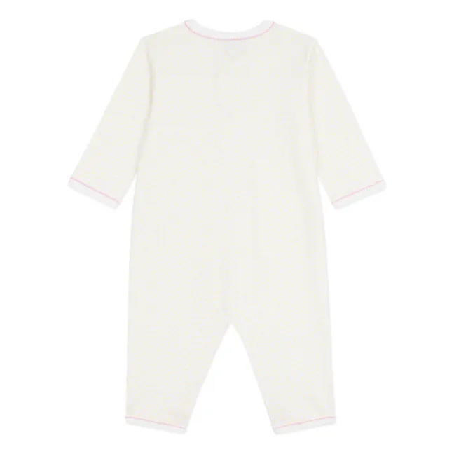Pyjama Dors Bien à Pois Coton Bio | Blanc