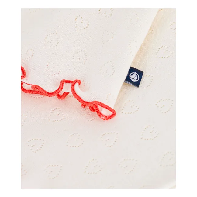 Camiseta de corazones con volantes | Crudo