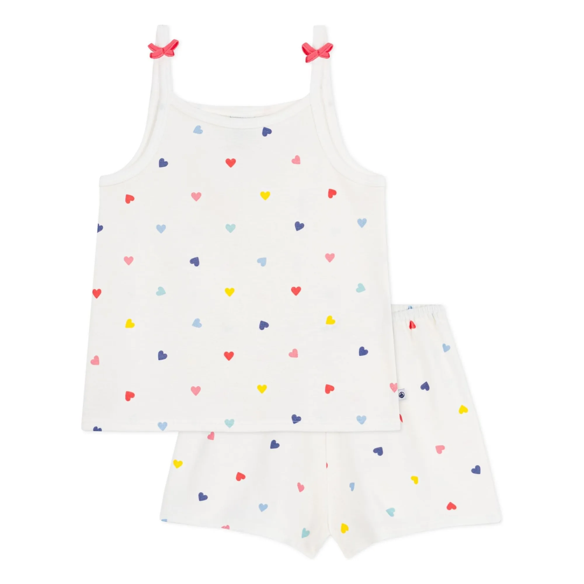 Pyjama Short Débardeur Cœurs | Blanc- Image produit n°0