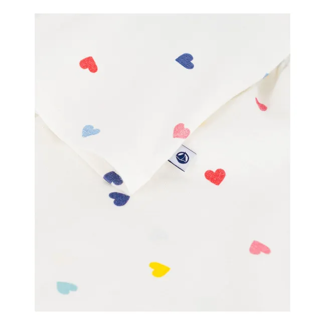 Pijama Corto Camiseta de Tirantes Corazones | Blanco