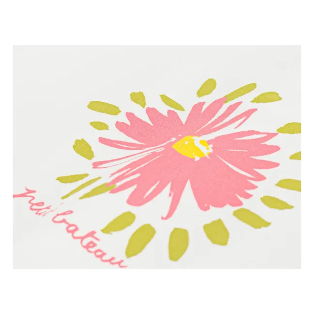 T-shirt Fleur Coton Bio | Blanc