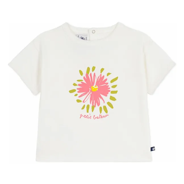 T-shirt Fleur Coton Bio | Blanc