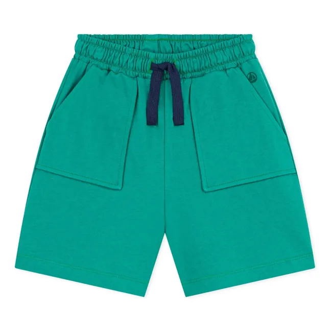 Bermudas lisas de algodón ecológico | Verde