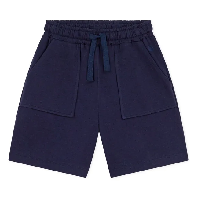 Bermuda Uni Coton Bio | Bleu foncé